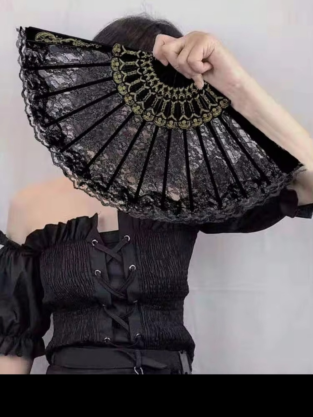NWOT sexy lace foldable fan - Picture 2 of 3